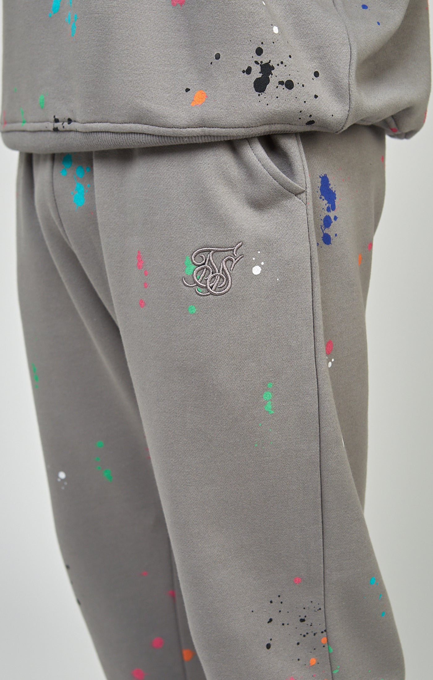 Load image into Gallery viewer, Grey Paint Splatter Cuffed Joggers (3)