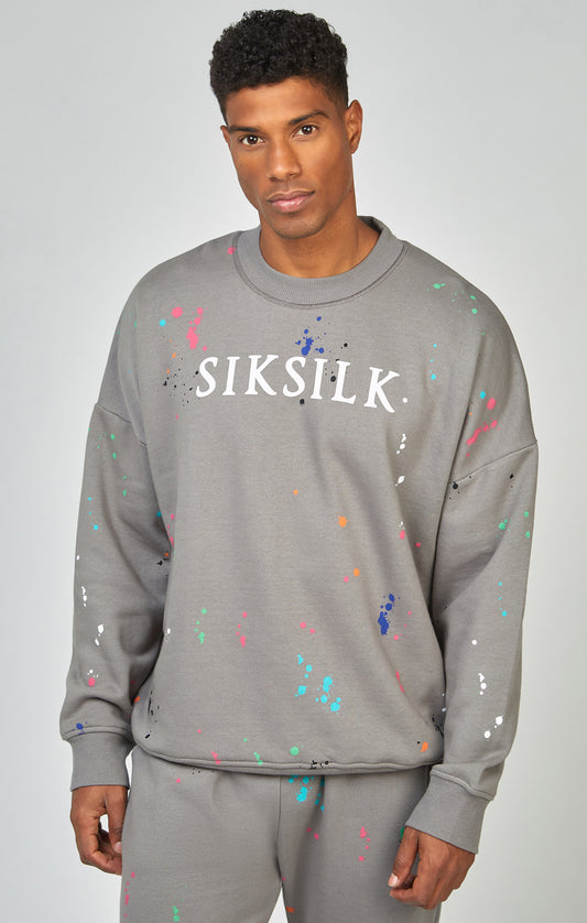 Grey Paint Splatter Sweatshirt