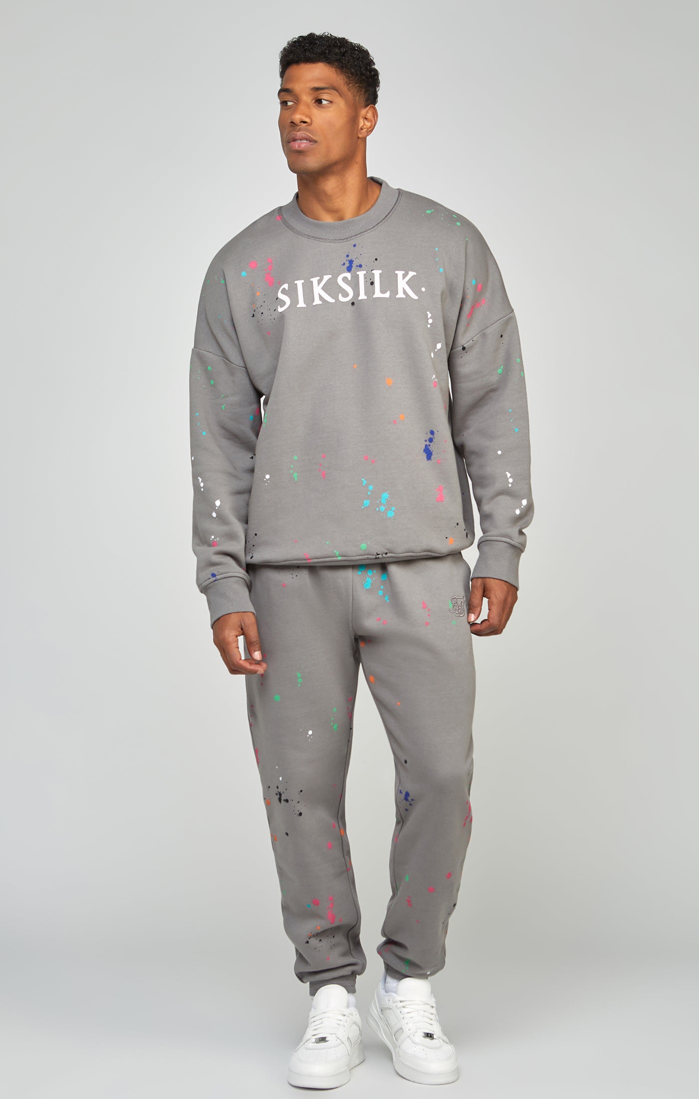 Load image into Gallery viewer, Grey Paint Splatter Sweatshirt (1)