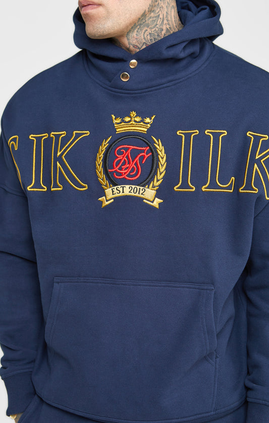 Navy Oversized Embroidery Hoodie