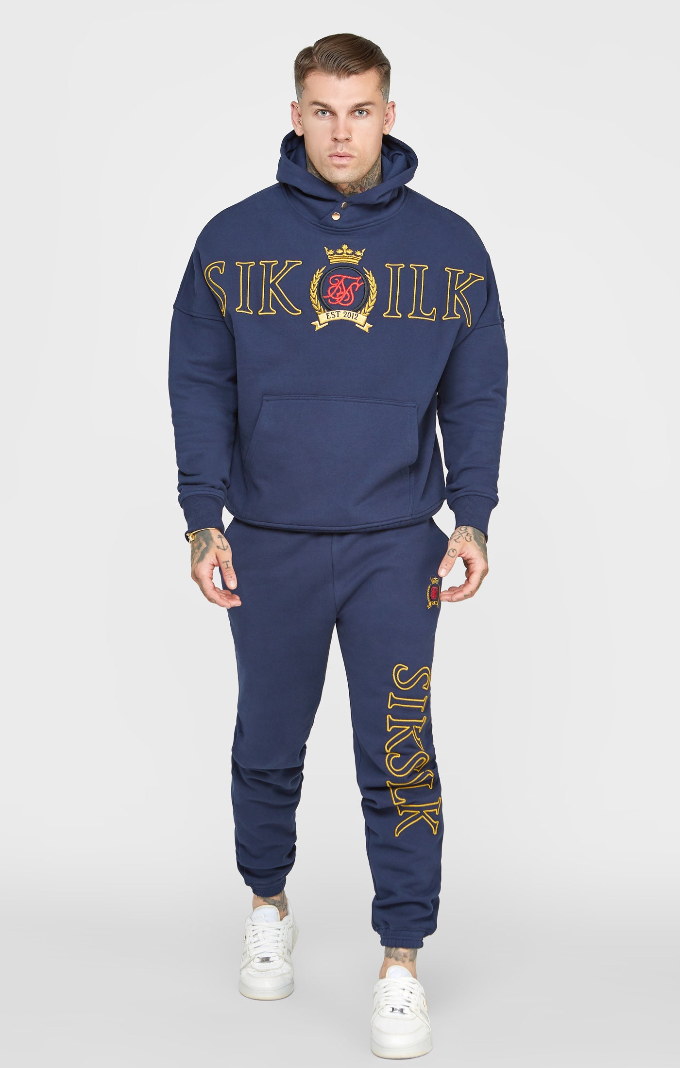 Load image into Gallery viewer, Navy Oversized Embroidery Hoodie (2)