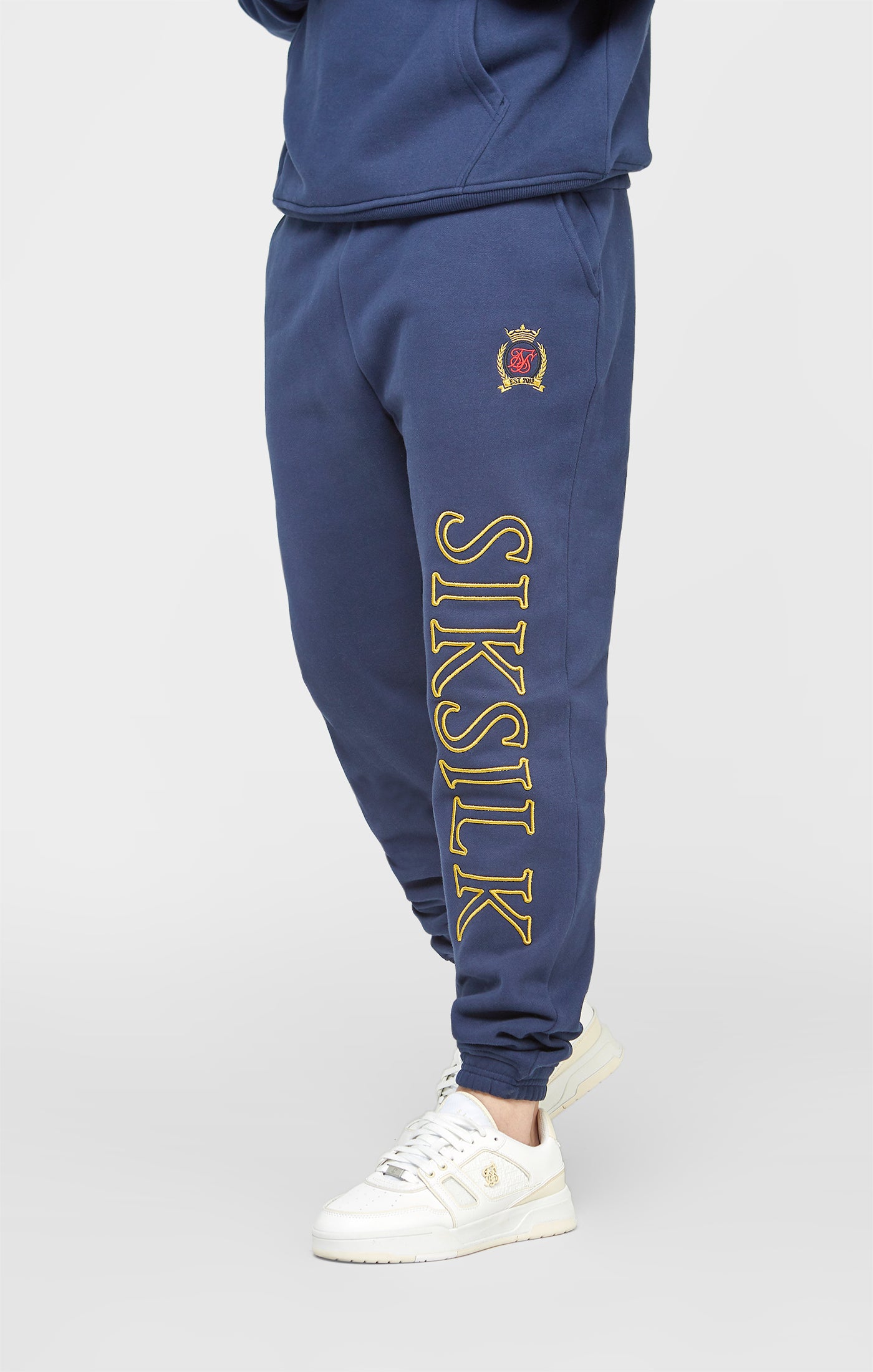 Load image into Gallery viewer, Navy Embroidery Relaxed Fit Jogger