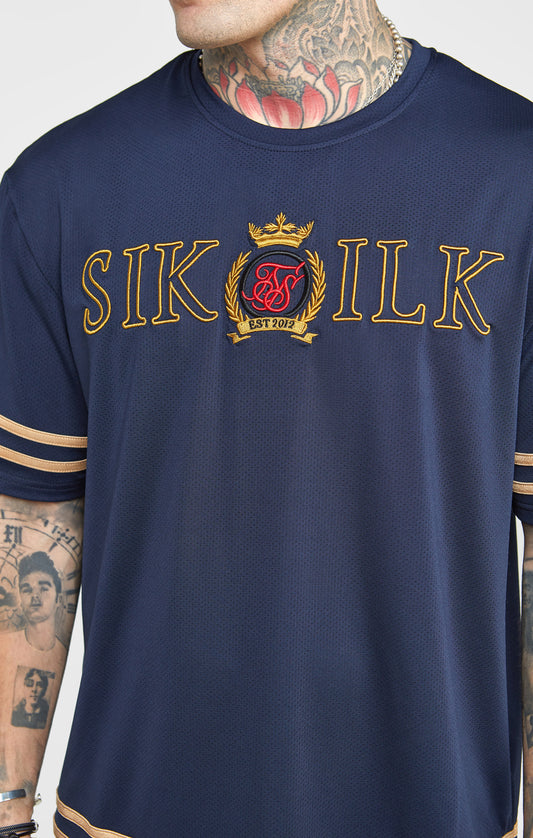Navy Embroidery Relaxed Fit T-Shirt