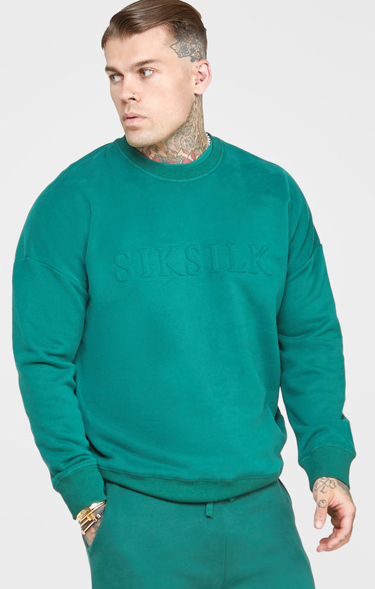 Green Embossed Sweatshirt