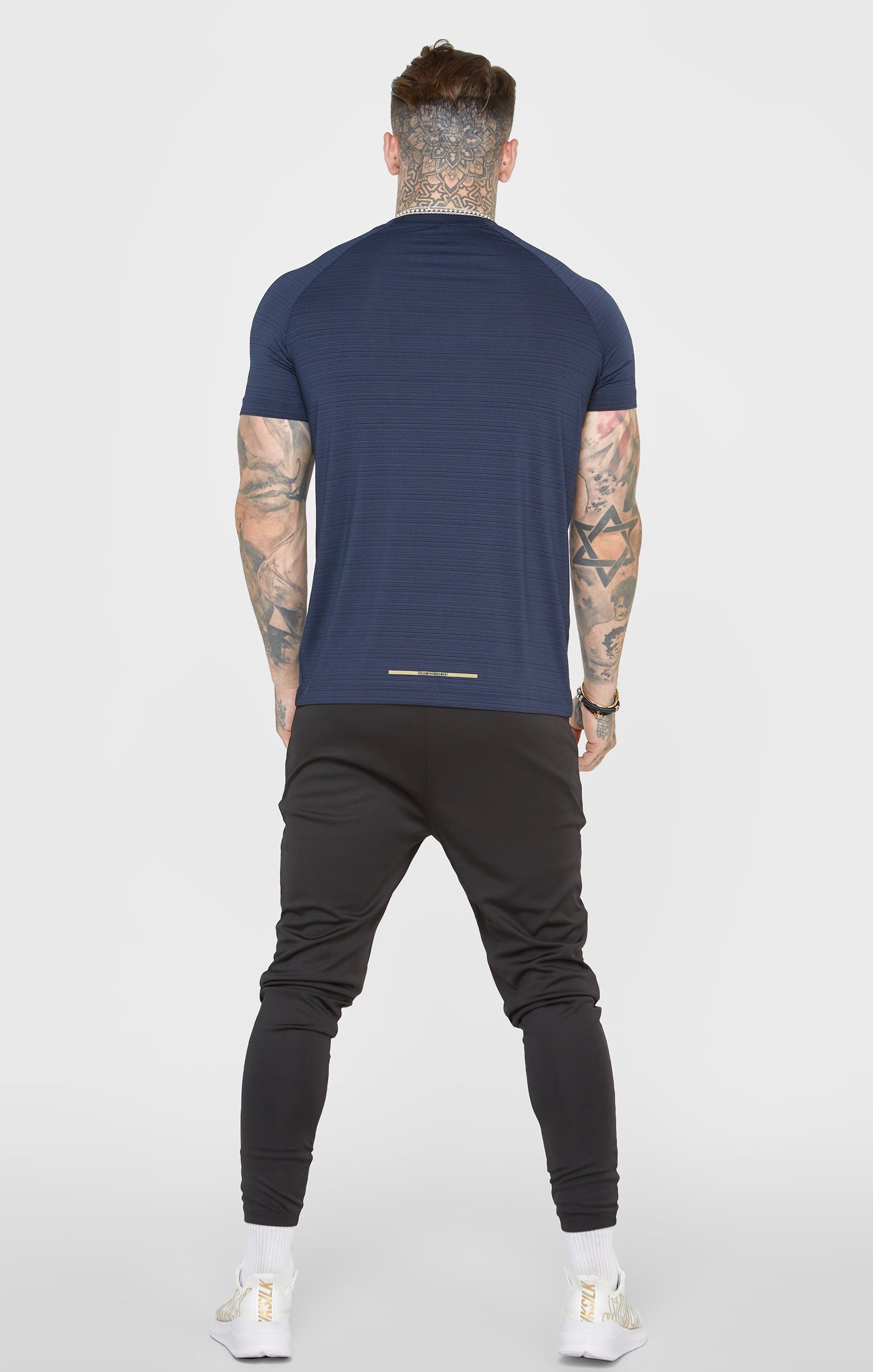 Load image into Gallery viewer, Navy Sports Textured Look T-Shirt (4)