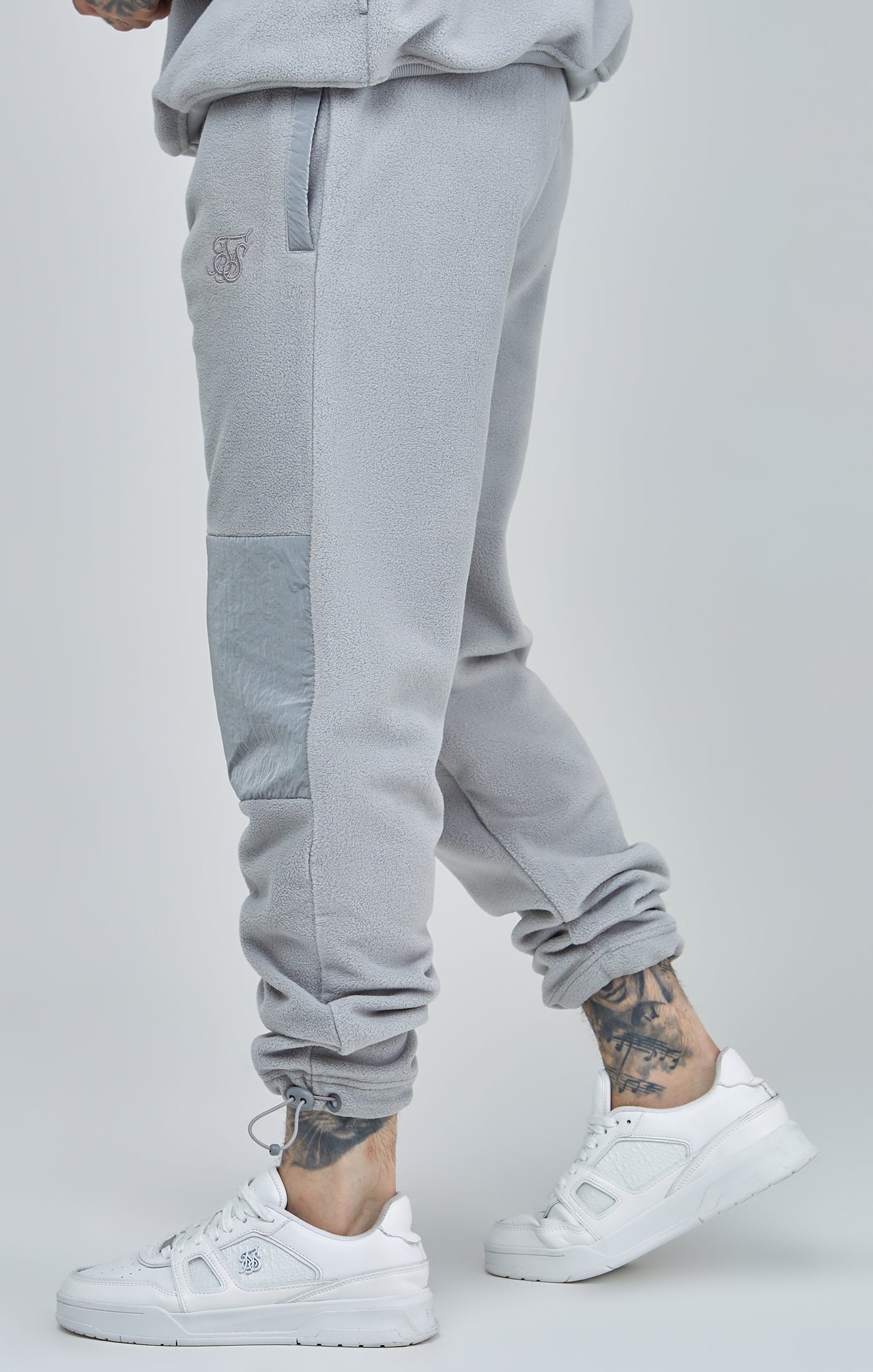 Load image into Gallery viewer, Grey Polar Fleece Panelled Cuffed Jogger (2)