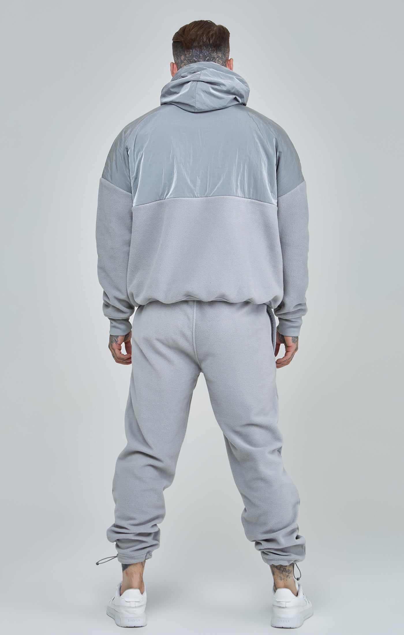 Load image into Gallery viewer, Grey Polar Fleece Panelled Cuffed Jogger (4)