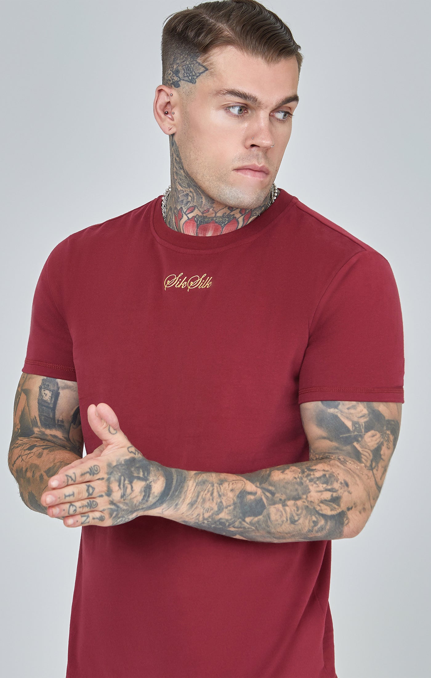 Load image into Gallery viewer, Burgundy Script Logo Oversized T-Shirt