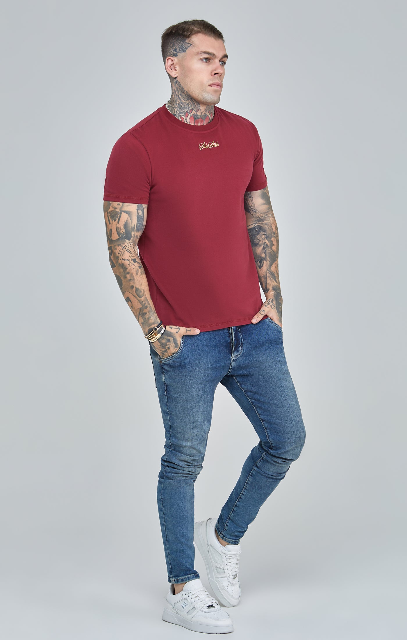 Load image into Gallery viewer, Burgundy Script Logo Oversized T-Shirt (3)