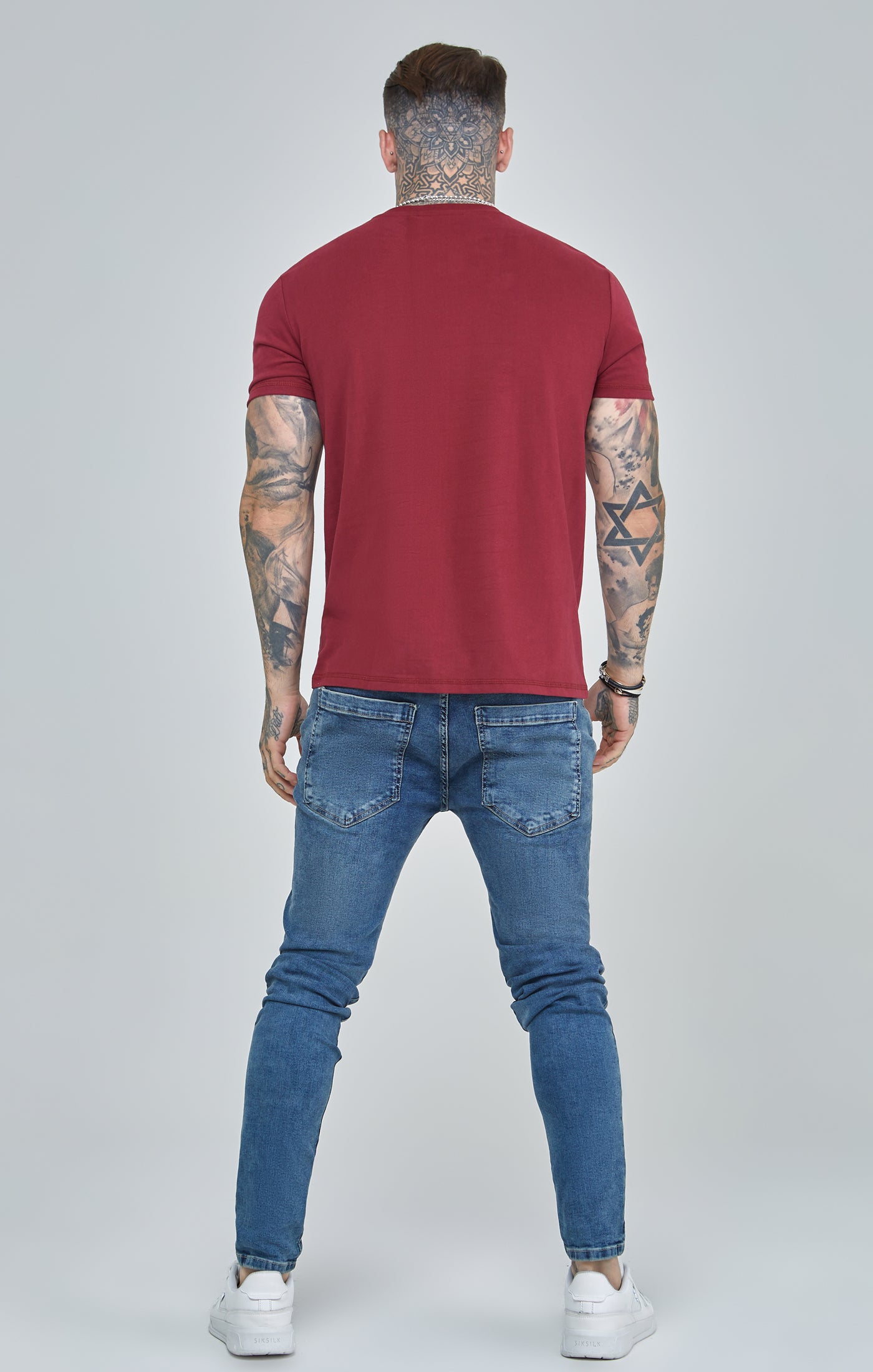Load image into Gallery viewer, Burgundy Script Logo Oversized T-Shirt (4)