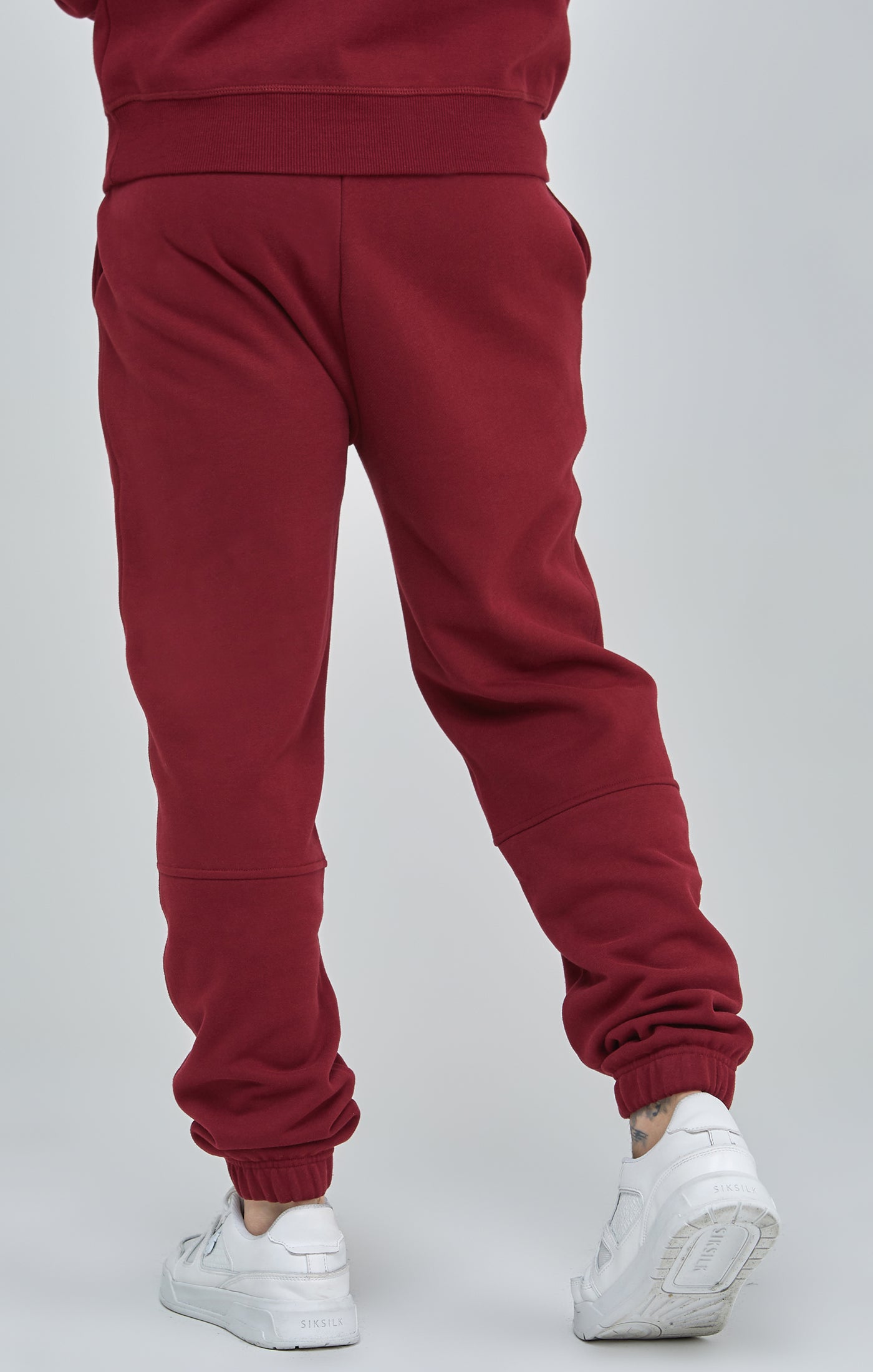 Load image into Gallery viewer, Burgundy Script Logo Relaxed Fit Joggers (3)