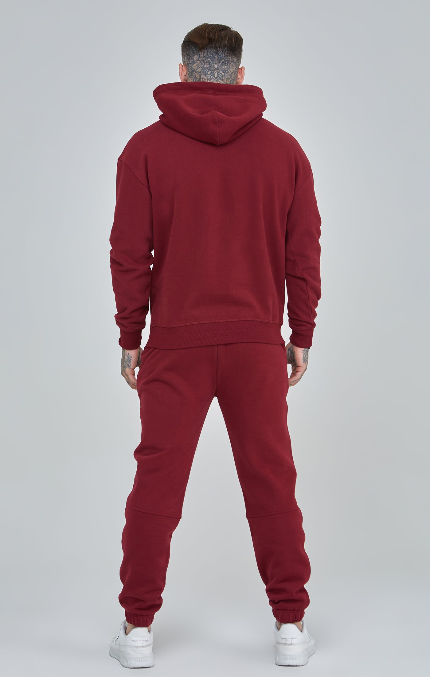 Load image into Gallery viewer, Burgundy Script Logo Relaxed Fit Joggers (4)