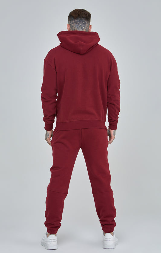 Burgundy Script Logo Relaxed Fit Joggers