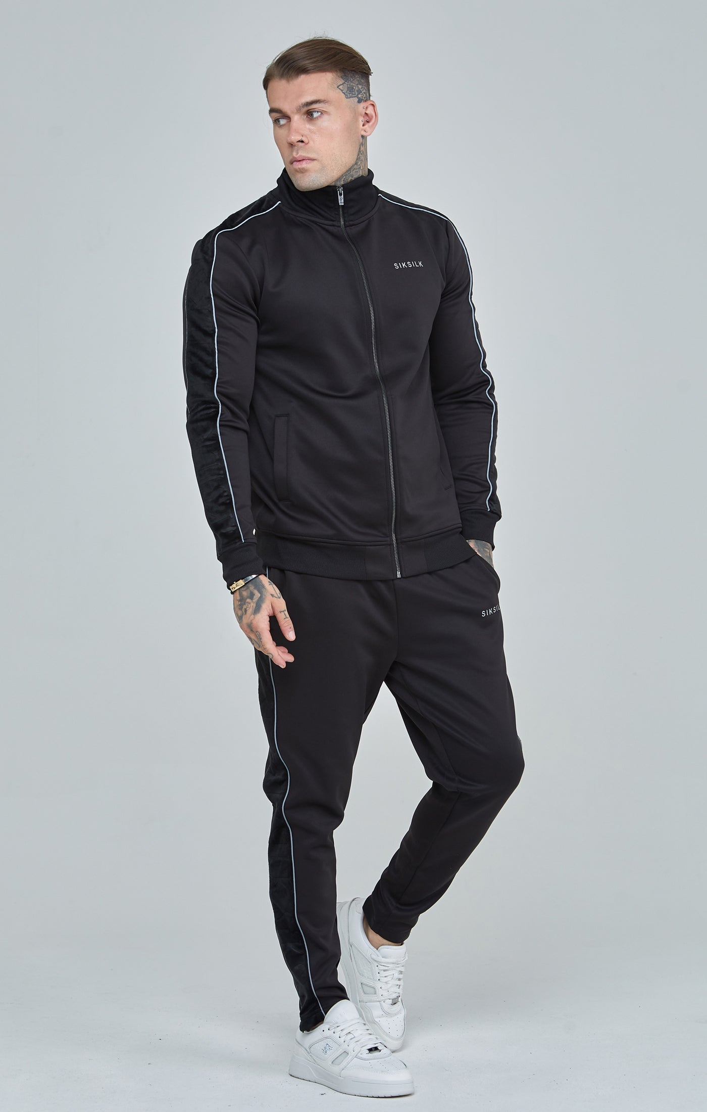 Load image into Gallery viewer, Black Velour Panelled Track Pants (1)