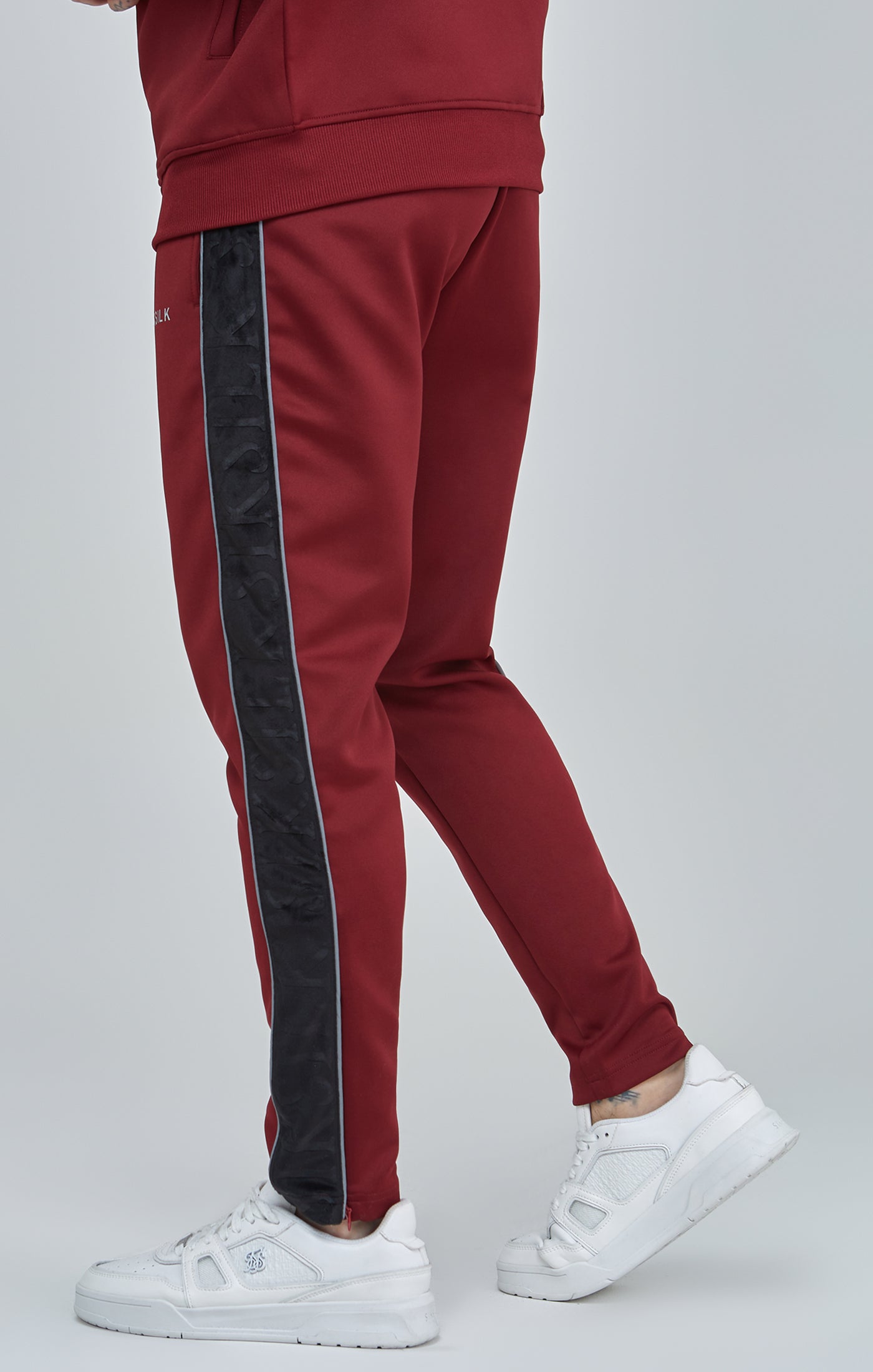 Load image into Gallery viewer, Burgundy Velour Panelled Track Pants (2)
