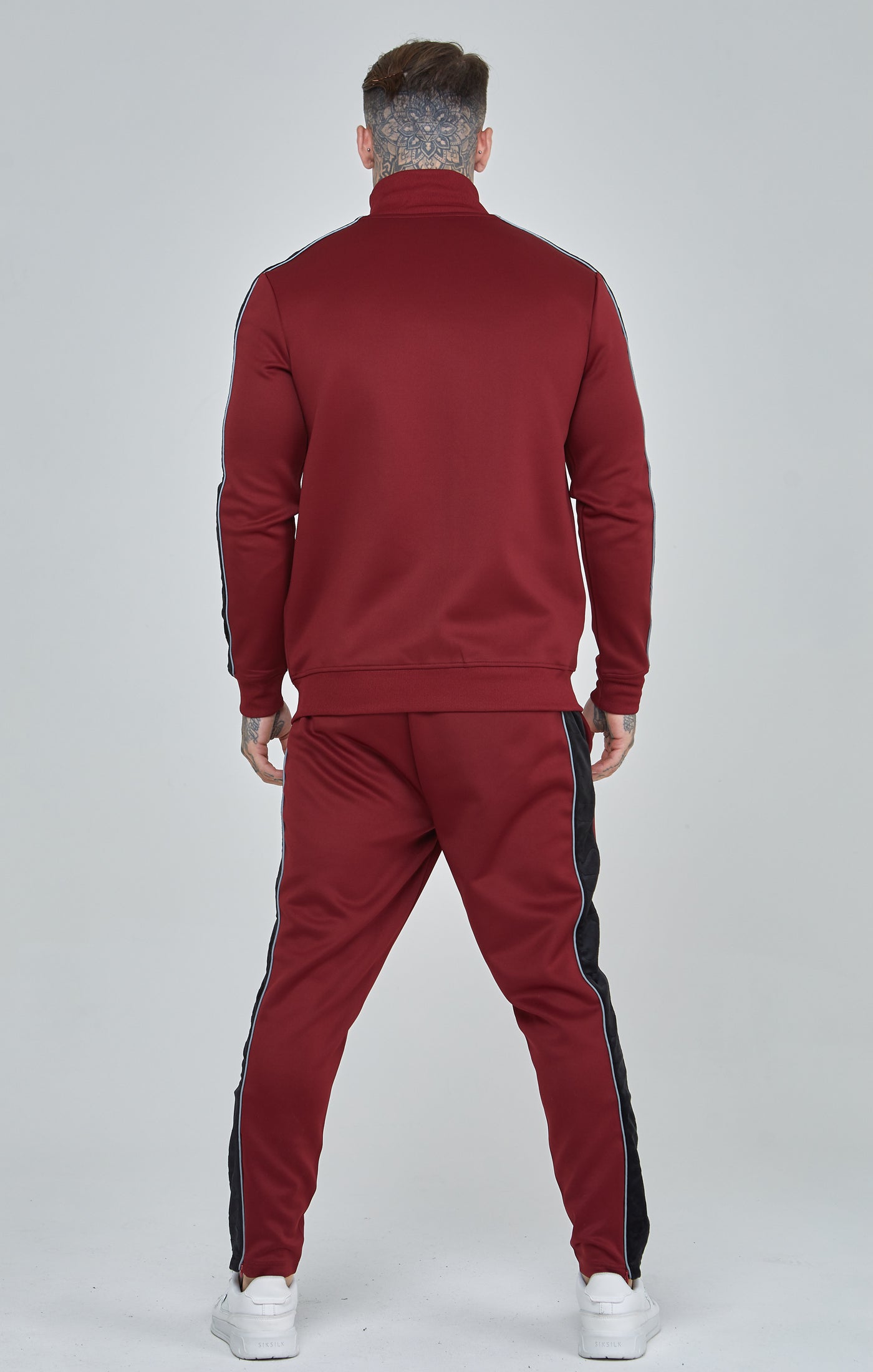 Load image into Gallery viewer, Burgundy Velour Panelled Track Pants (4)