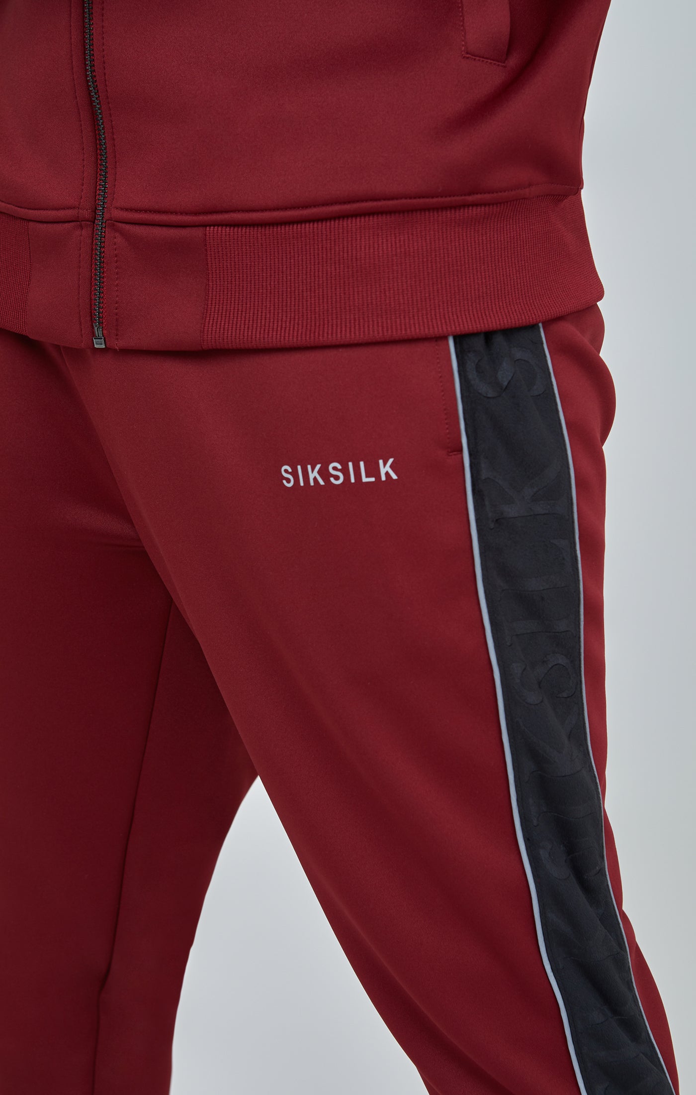 Load image into Gallery viewer, Burgundy Velour Panelled Track Pants (5)
