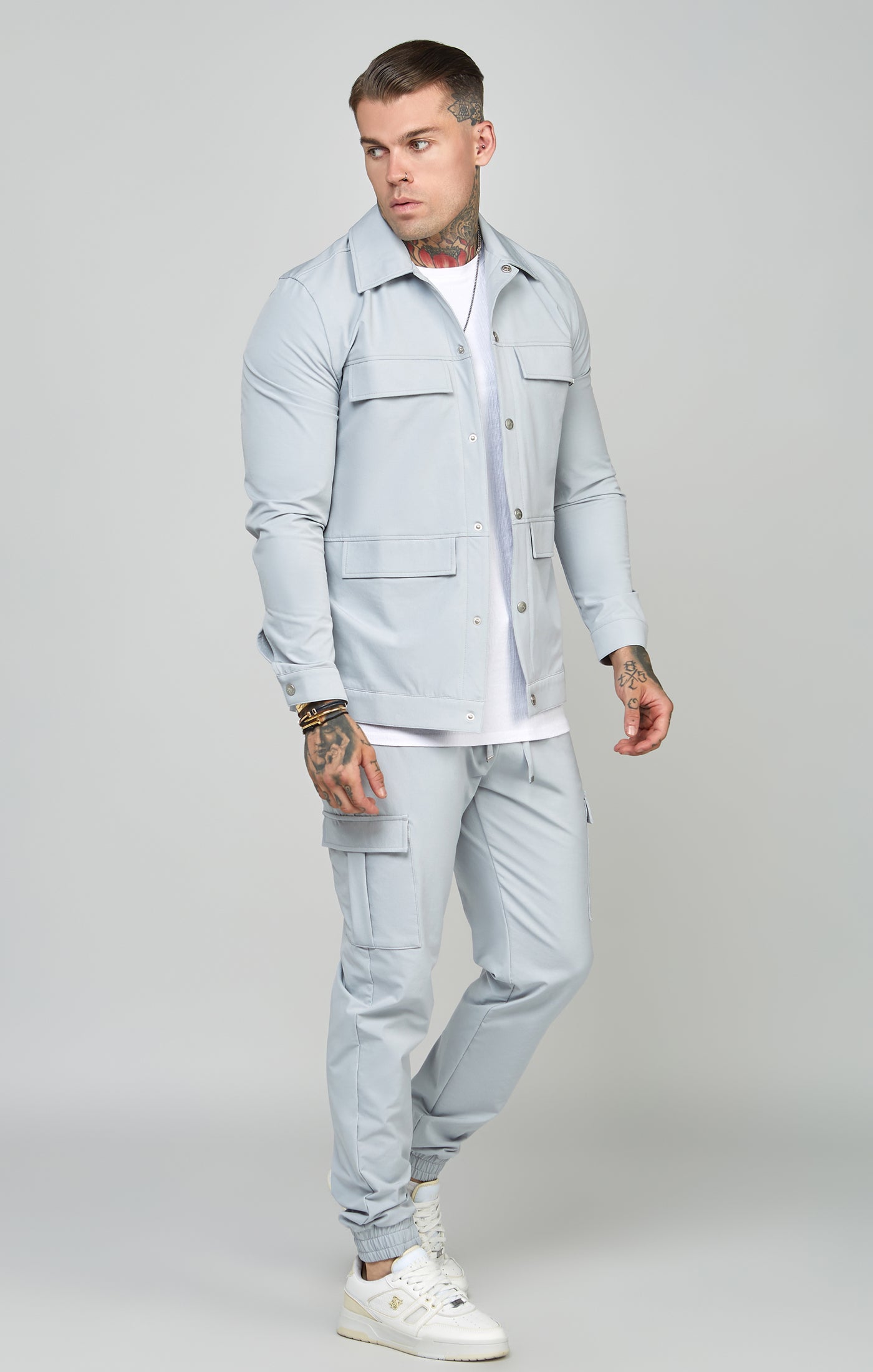 Load image into Gallery viewer, Grey Utility Overshirt (2)