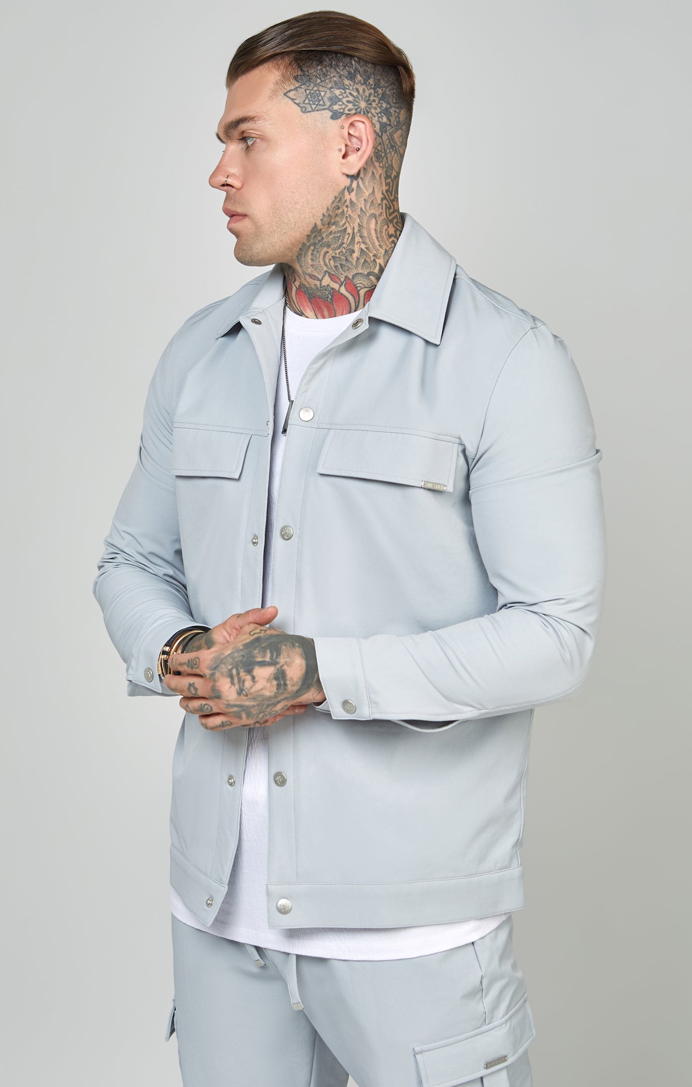Load image into Gallery viewer, Grey Utility Overshirt (3)