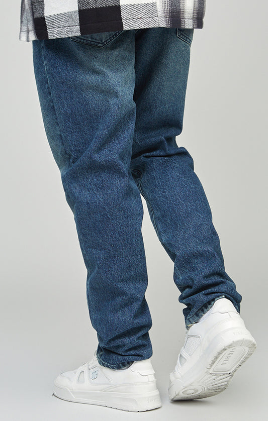 Mid Blue Straight Cut Denim Jeans