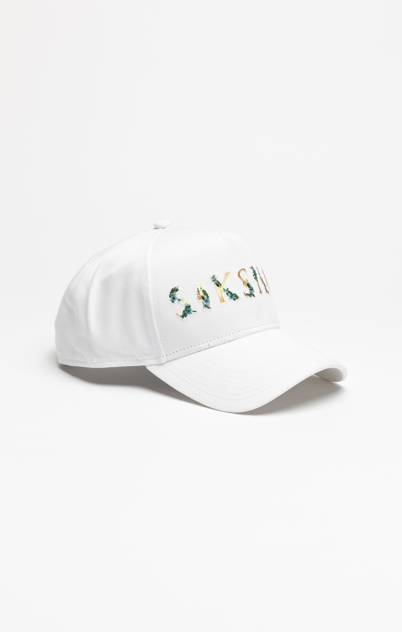 Load image into Gallery viewer, White Floral Embroidery Trucker Cap