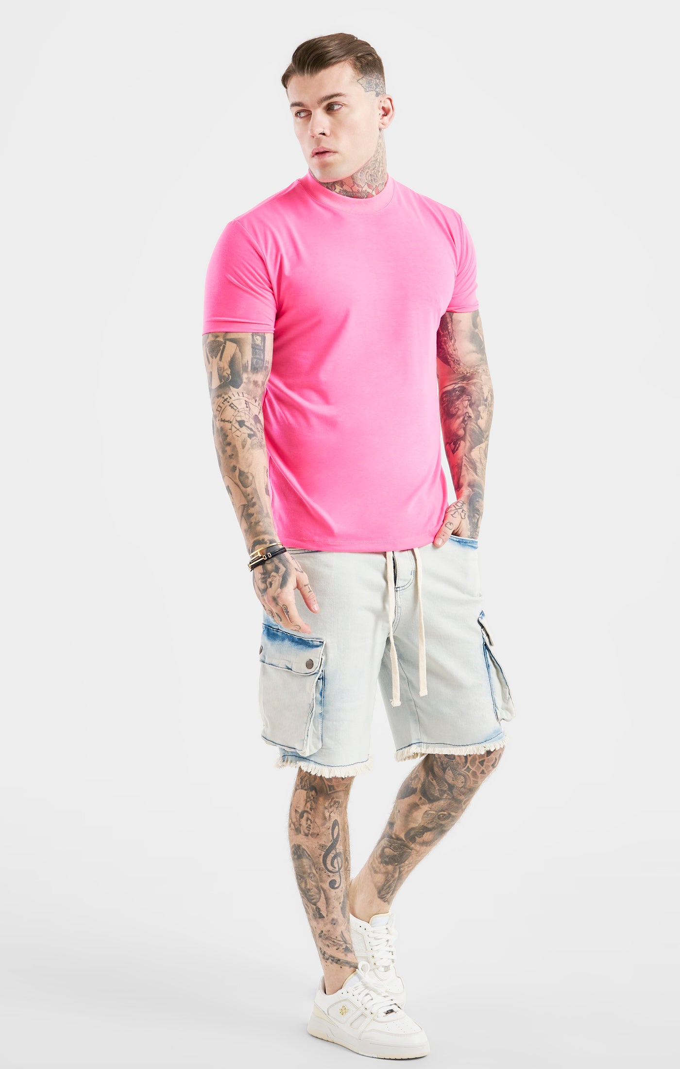 Load image into Gallery viewer, Messi x SikSilk Pink High Neck T-Shirt (4)