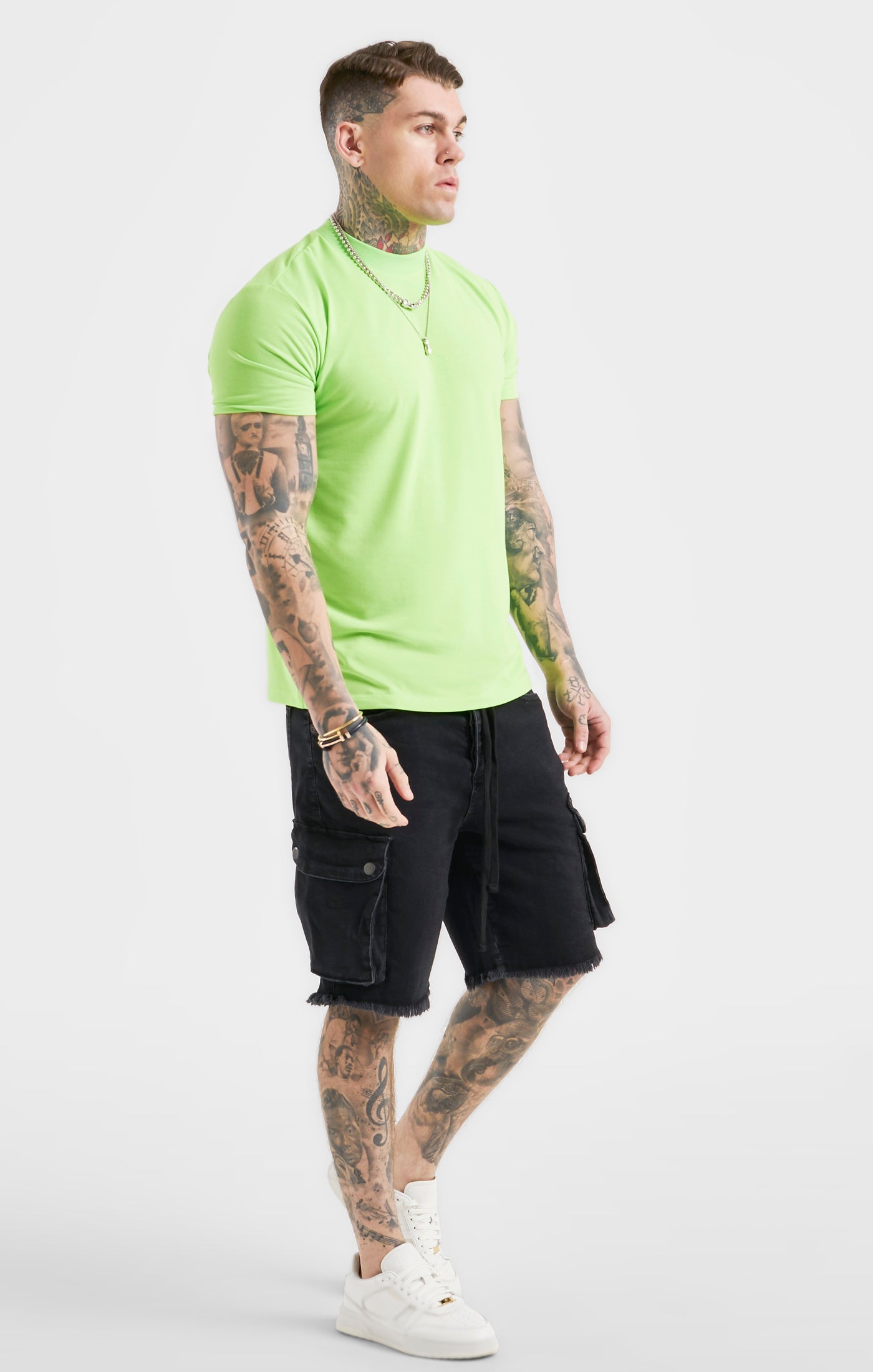 Load image into Gallery viewer, Messi x SikSilk Green High Neck T-Shirt (3)