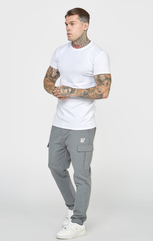 White Short Sleeve Muscle Fit T-Shirt