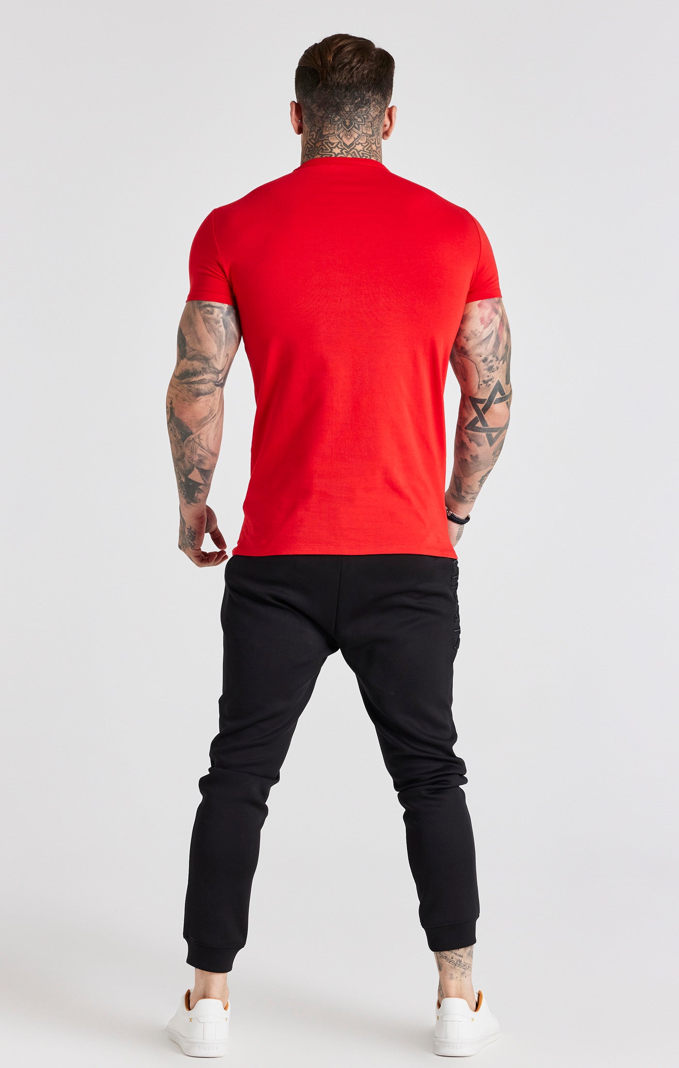 Load image into Gallery viewer, Red Short Sleeve Muscle Fit T-Shirt (5)