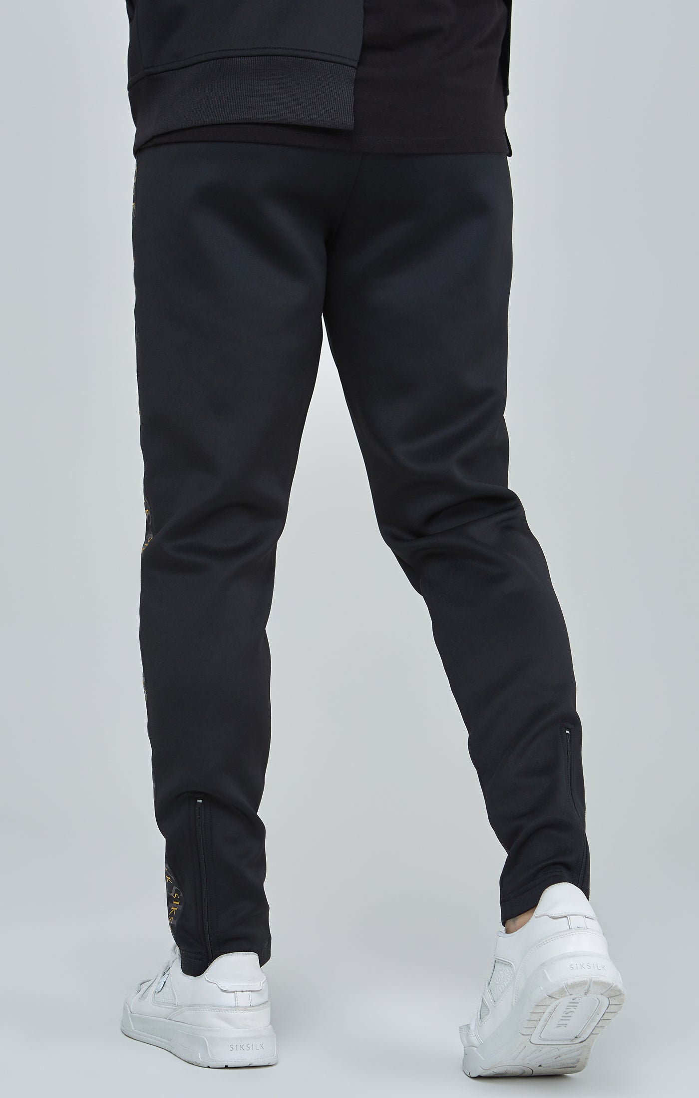 Load image into Gallery viewer, Black Gold Tape Track Pants (3)
