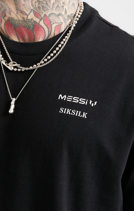 Messi x SikSilk Black Oversized T-Shirt