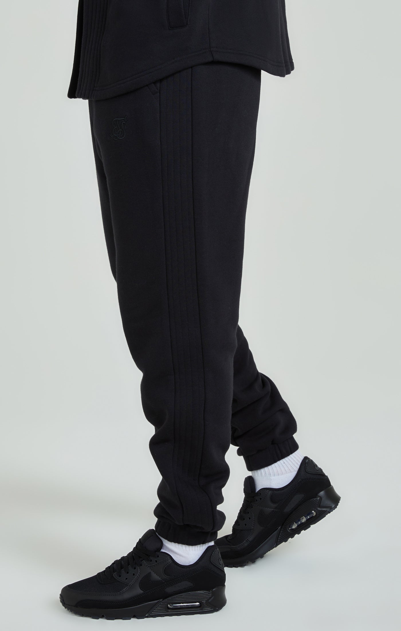 Load image into Gallery viewer, Black Panelled Relaxed Fit Joggers (2)