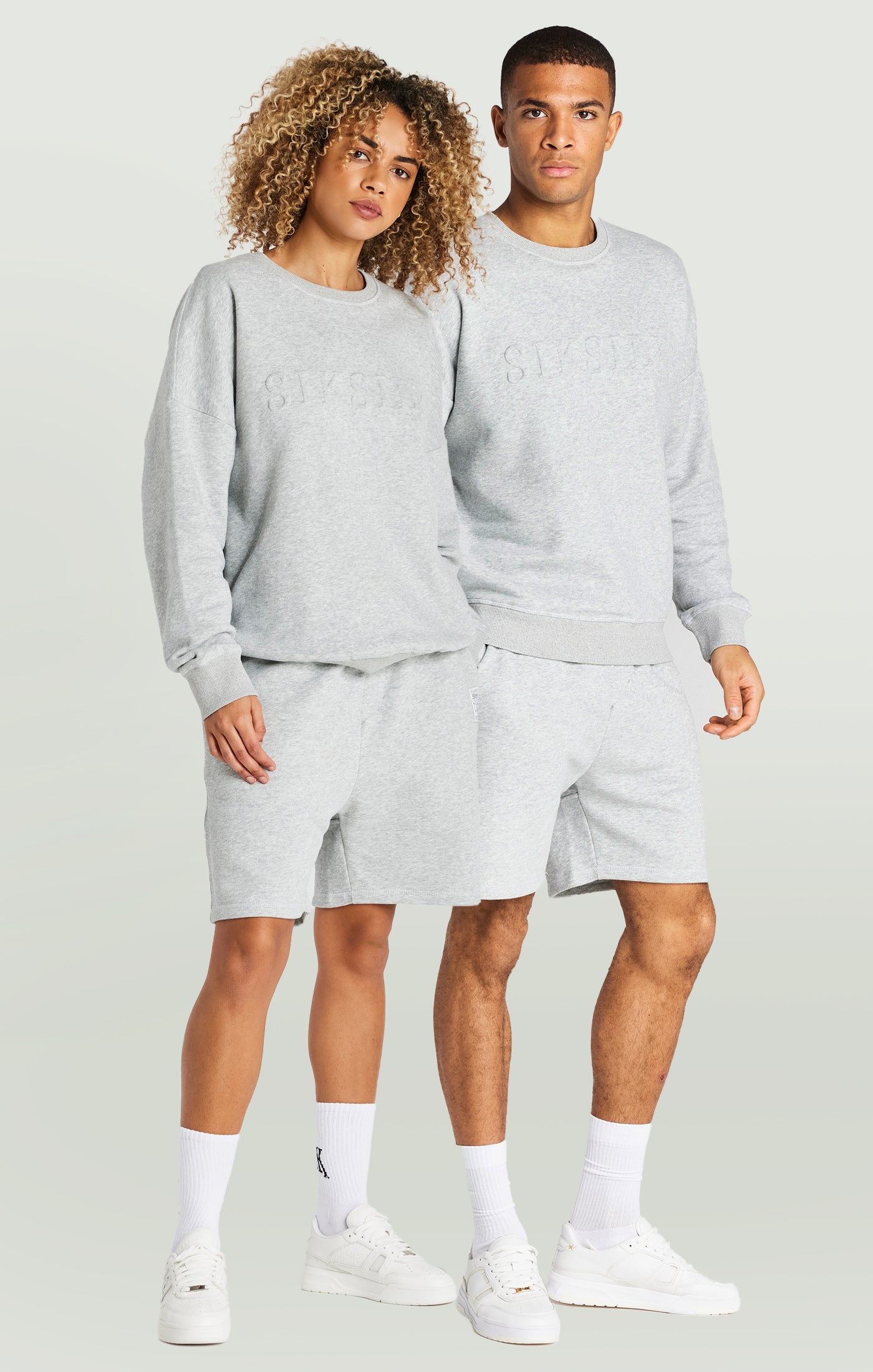 Load image into Gallery viewer, Grey Marl Embossed Crew Sweatshirt
