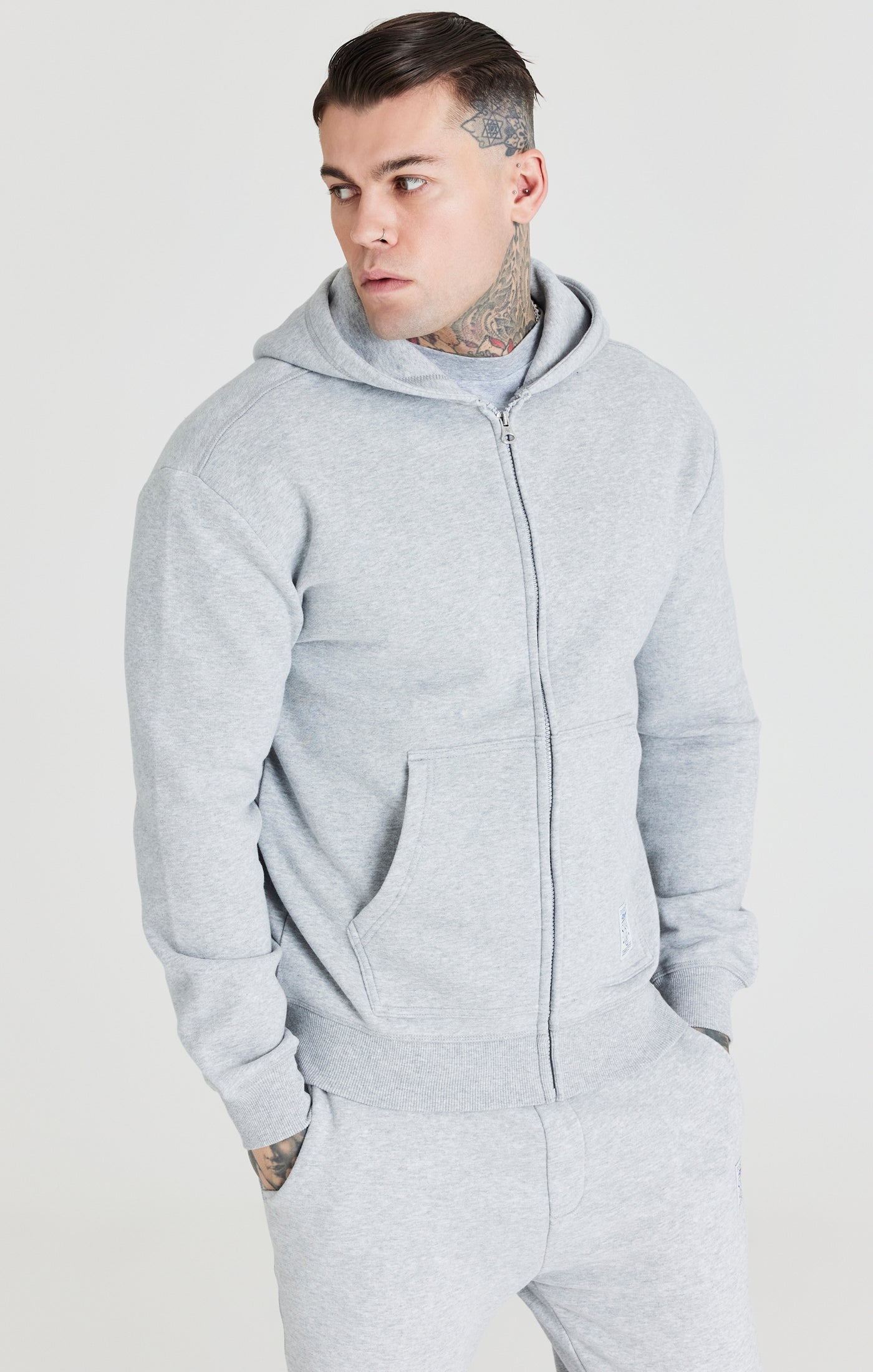 Load image into Gallery viewer, Grey Foundation Zip Through Hoodie (1)