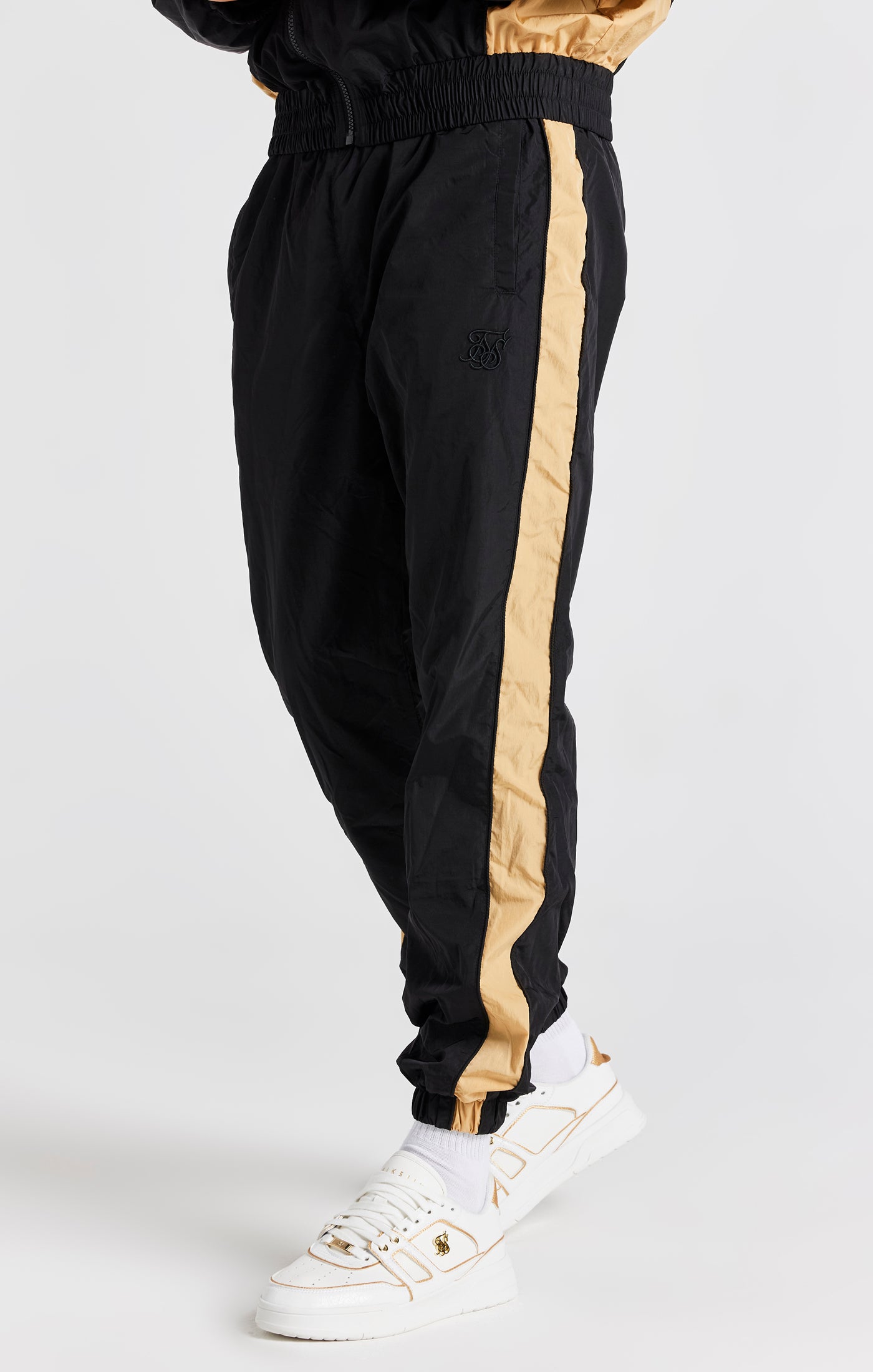 Load image into Gallery viewer, Black Paneled Track Pant