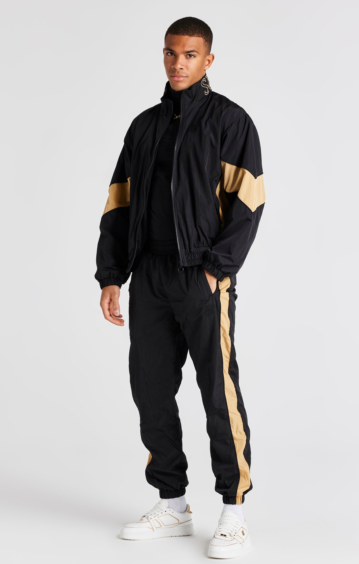 Load image into Gallery viewer, Black Paneled Track Pant (2)