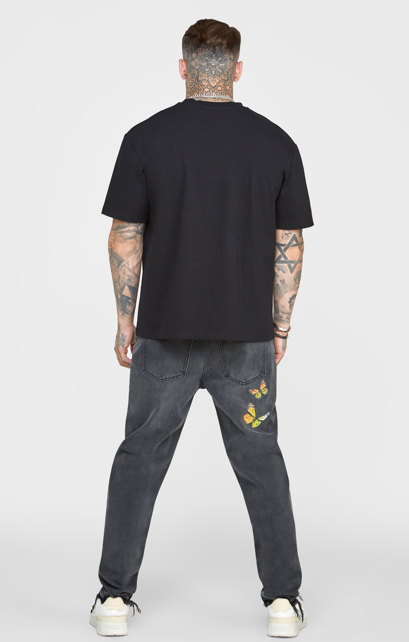 Load image into Gallery viewer, Black Butterfly Straight Fit Denim (4)