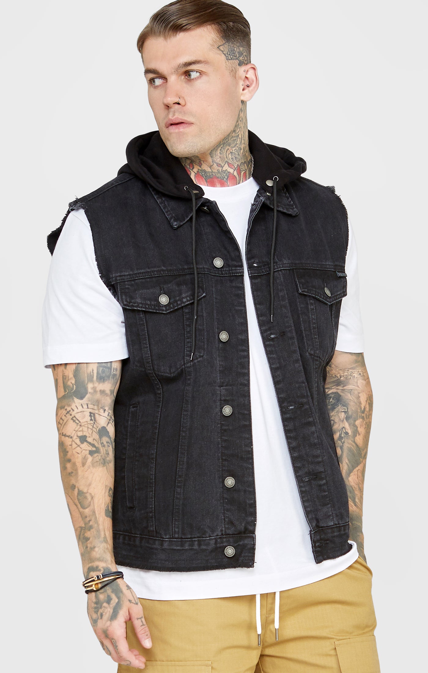 Load image into Gallery viewer, Black Hooded Gilet