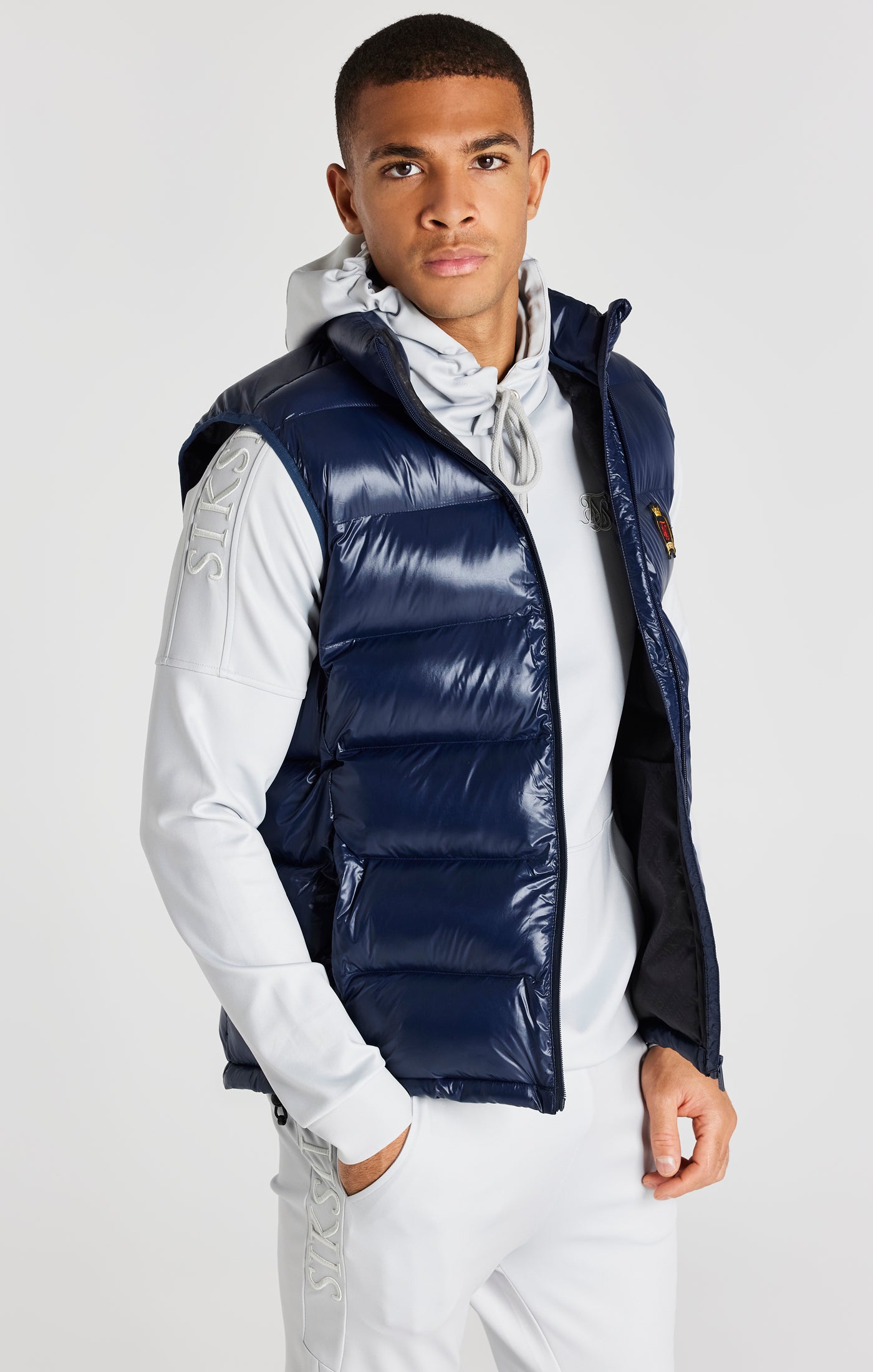 Load image into Gallery viewer, Navy Bubble Gilet