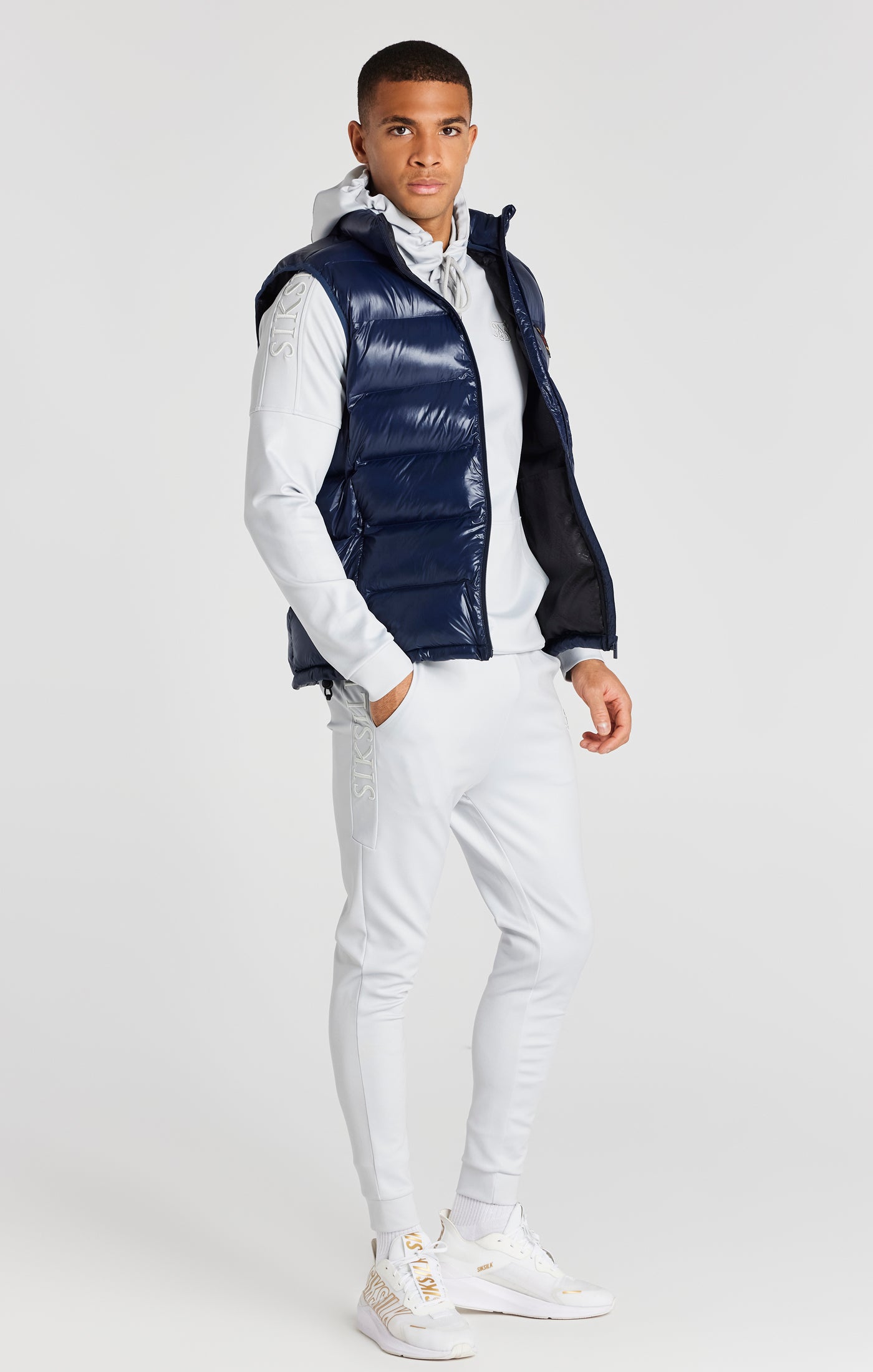 Load image into Gallery viewer, Navy Bubble Gilet (1)