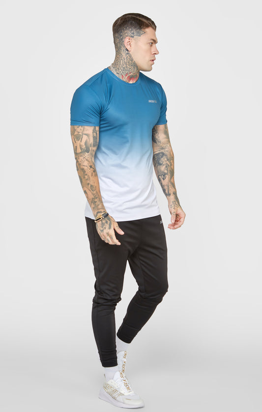 Teal Sports Fade Muscle Fit T-Shirt