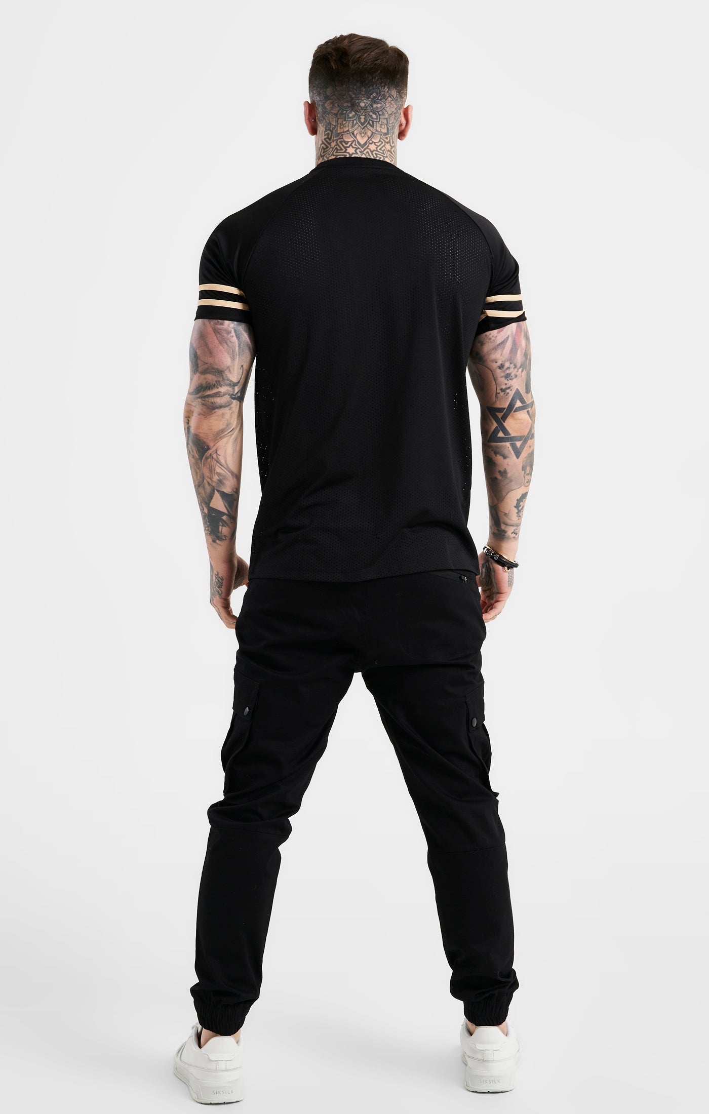 Load image into Gallery viewer, Black Mesh Short Sleeve T-Shirt (4)