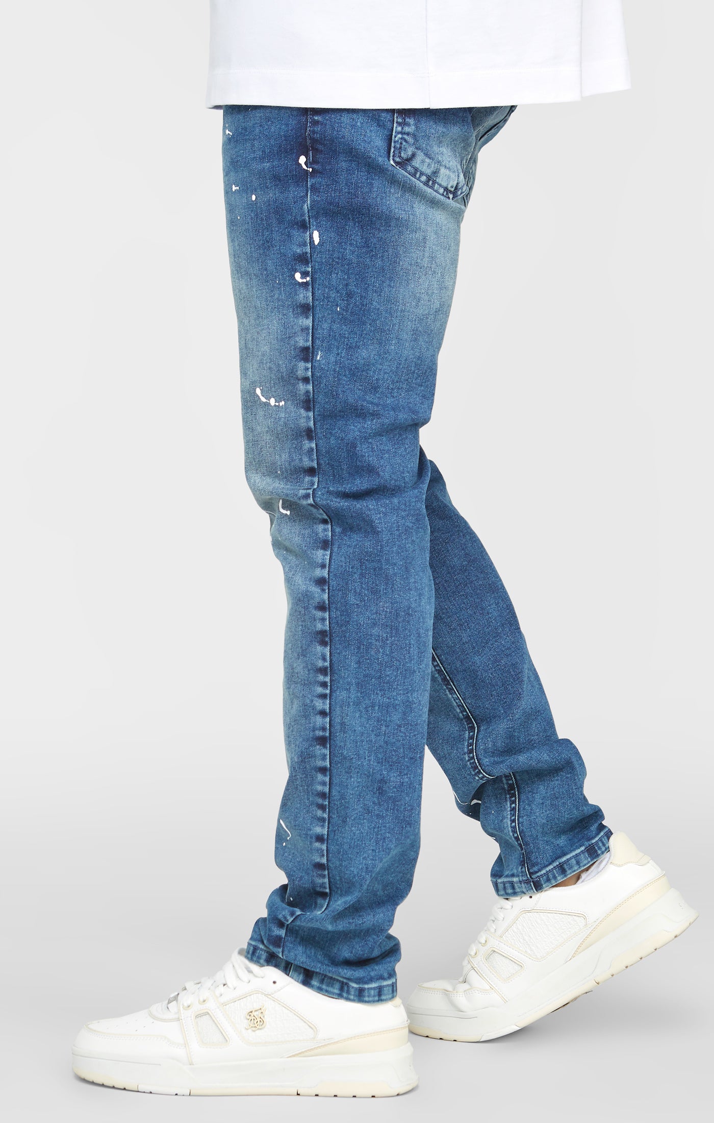 Load image into Gallery viewer, Blue Bleached Slim Fit Denim (1)