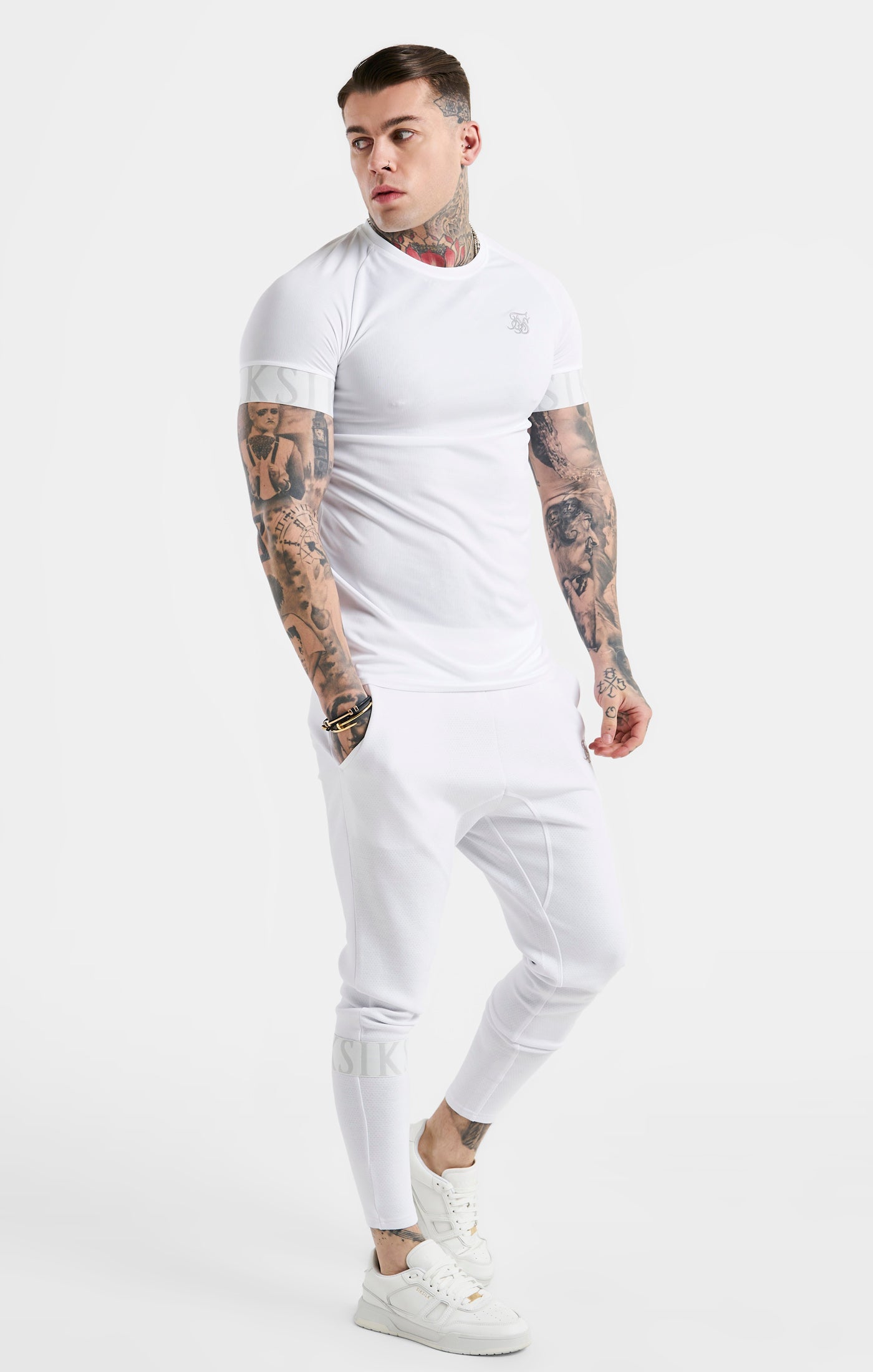 Load image into Gallery viewer, SikSilk Dynamic Track Pant - White (2)