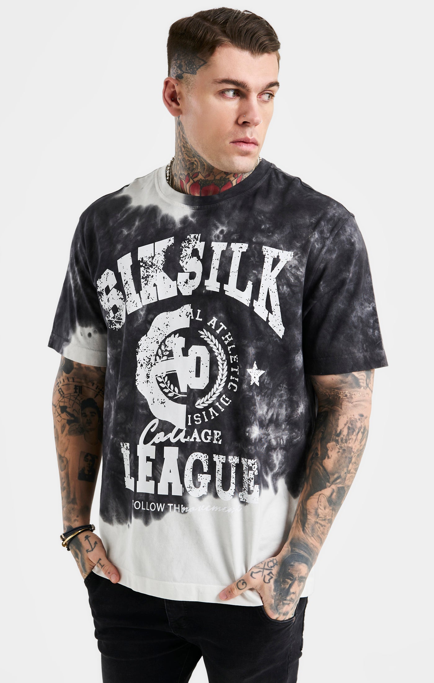 Load image into Gallery viewer, Black Varsity Print Oversized T-Shirt