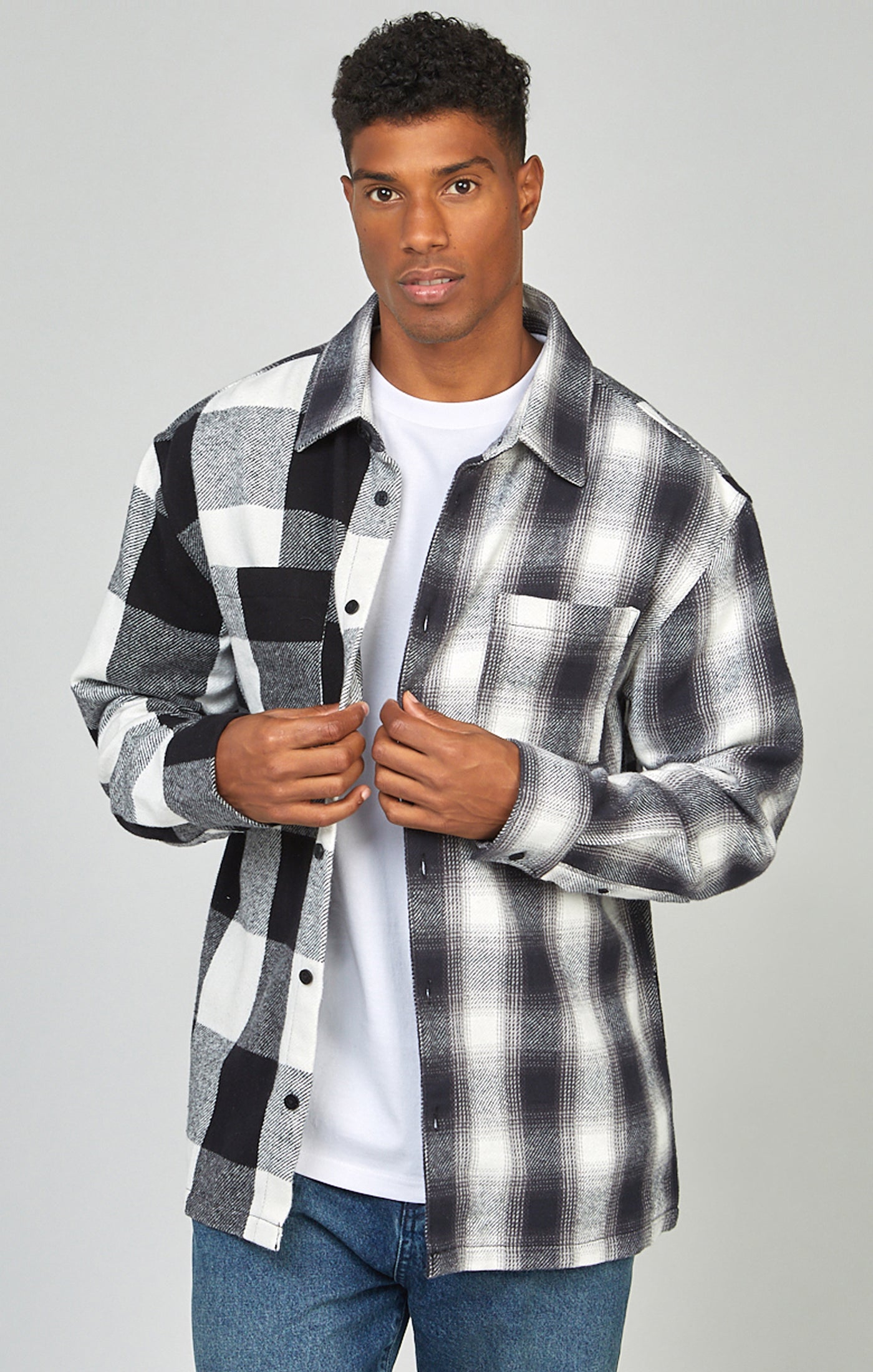 Load image into Gallery viewer, Black Towelling Logo Check Shirt (3)