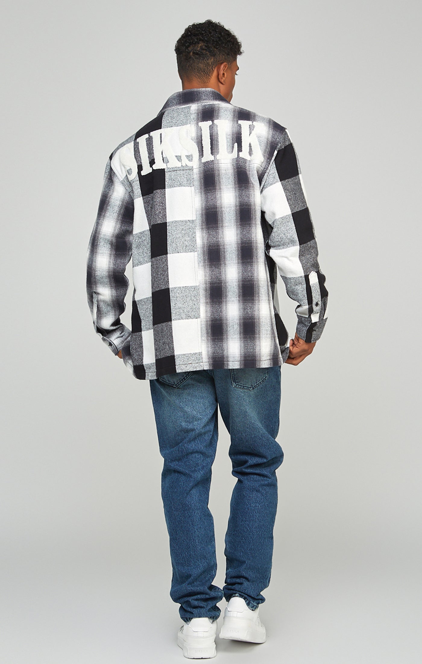 Load image into Gallery viewer, Black Towelling Logo Check Shirt (4)
