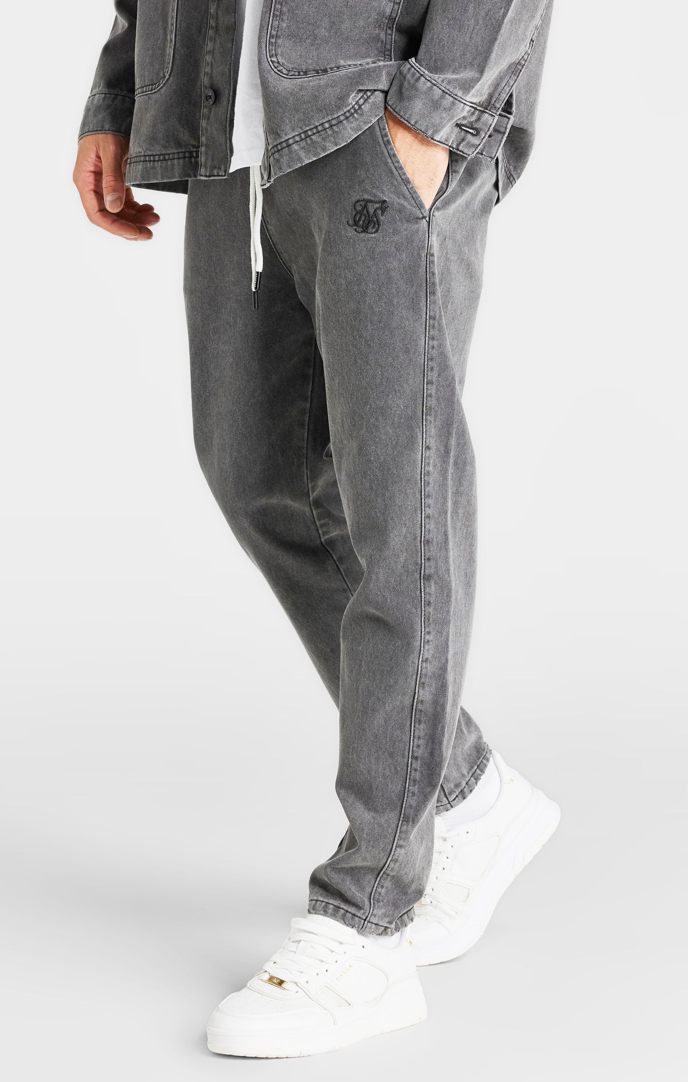 Load image into Gallery viewer, Black Woven Stretch Jogger