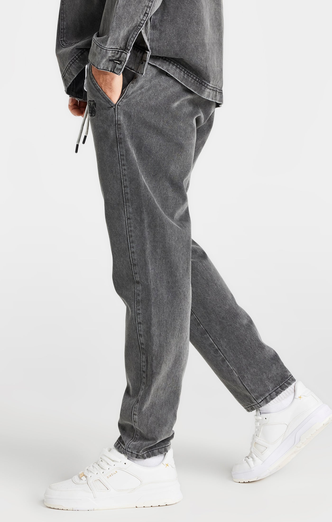 Load image into Gallery viewer, Black Woven Stretch Jogger (1)