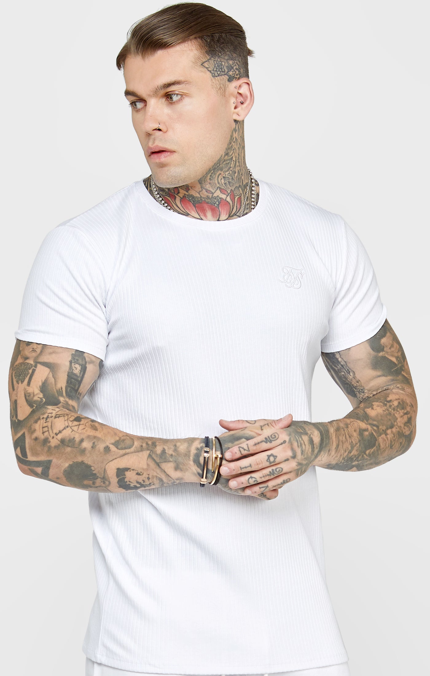Load image into Gallery viewer, White Rib Knit T-Shirt